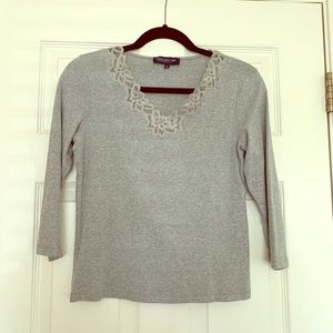 Jones New York Petite Small Grey Top